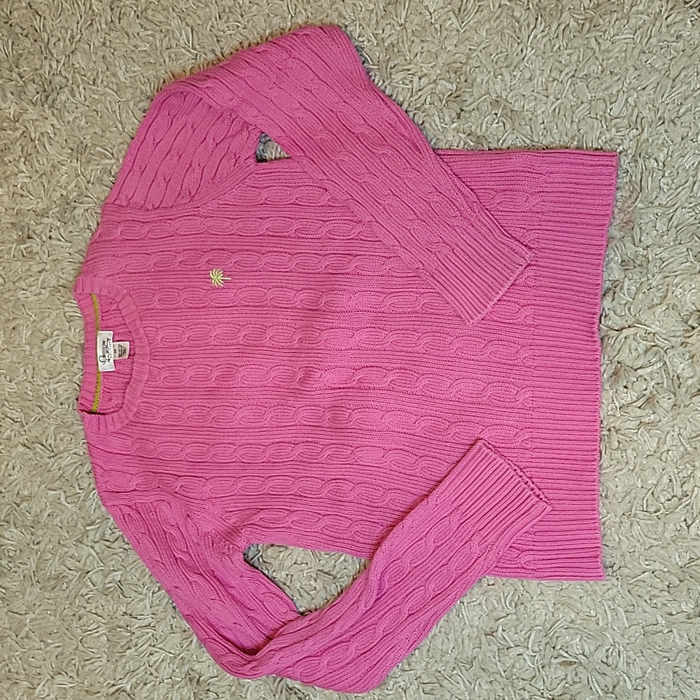 Lily Pulitzer cable knit hot pink sweaters Woman's extra small